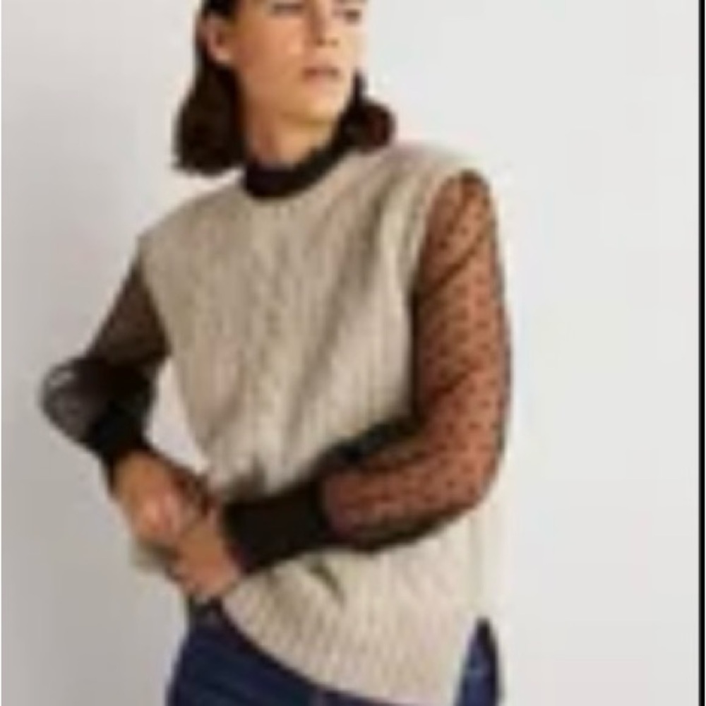 Boden relaxed cable sweater vest